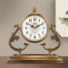 YWMLFZ Metal Plated Copper Seat Bell Sitting Room Quartz Clock Ornaments Chinese Desktop Desktop Clock view 2