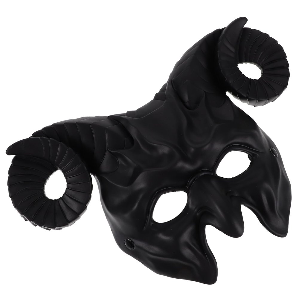 Abaodam Halloween Ox Horn Mask Lightweight Masquerade Half Face Costume Accessory for Party Cosplay and Halloween Decorations