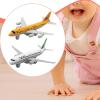 2Pcs Airplane Model Children Toy Plane Simulated Ornament Toy Aircraft for Keepsake Fireplace Home Tabletop, Yellow White view 2