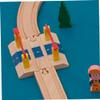 Beaupretty Train Track Accessories Station Barrier Model Smooth Polished Railway Roadblock for DIY Train Playsets Interactive for Backyard Garden Playroom Use Compatible with Major Brands view 4