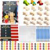 100 Pcs Race Car Painting Party Favors Kit Include 20 Unfinished Wood DIY Car Toys with 20 Watercolor Paint 20 Brushes 20 Thank You Cards and 20 Clear Packaging Bags for Kids Two Fast Party Supplies view 1