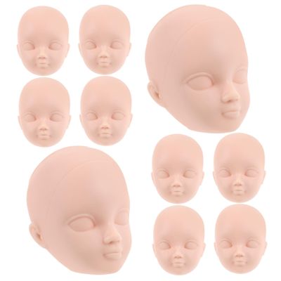 Abaodam 10pcs DIY Practice Makeup Doll Heads Lightweight Decorative Doll Faces for Crafting and Makeup Tool and Home Decor