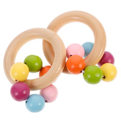 BESPORTBLE 2pcs Hand Rattle Soothing Ring Shaker Bells for Newborns Easy Grip Soft Grasp for Sensory Development Motor Skills and Auditory Stimulation