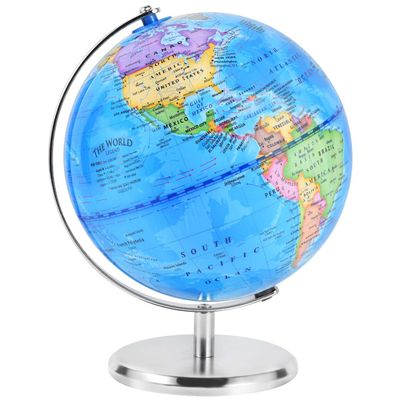 KISEER 8 Inch World Globe Rotating Earth Spinning Globe with Heavy Metal Stand for Kids Geography Classroom Education or Office Home Decorations