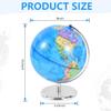 KISEER 8 Inch World Globe Rotating Earth Spinning Globe with Heavy Metal Stand for Kids Geography Classroom Education or Office Home Decorations view 2