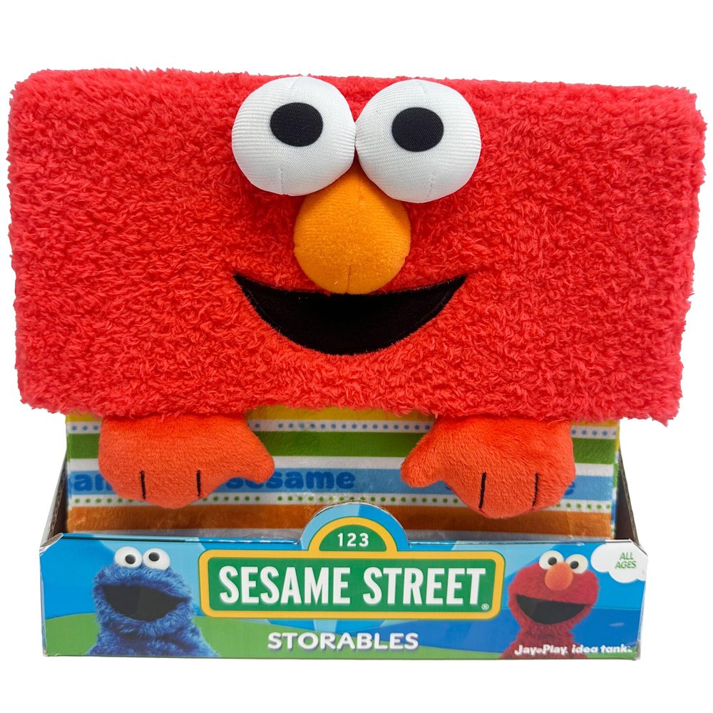 Happy Nappers Sesame Street: Storables 8" Box - Elmo - Red Character Themed Bin, Fabric Storage Container, Opening Top Lid, Holds Toys, Books & More, Licensed