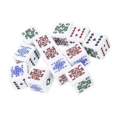 BESPORTBLE 16Pcs White Acrylic Poker Dice Portable Lightweight Game Props for Parties Bars Ktv Fun Bluffing and Card Games