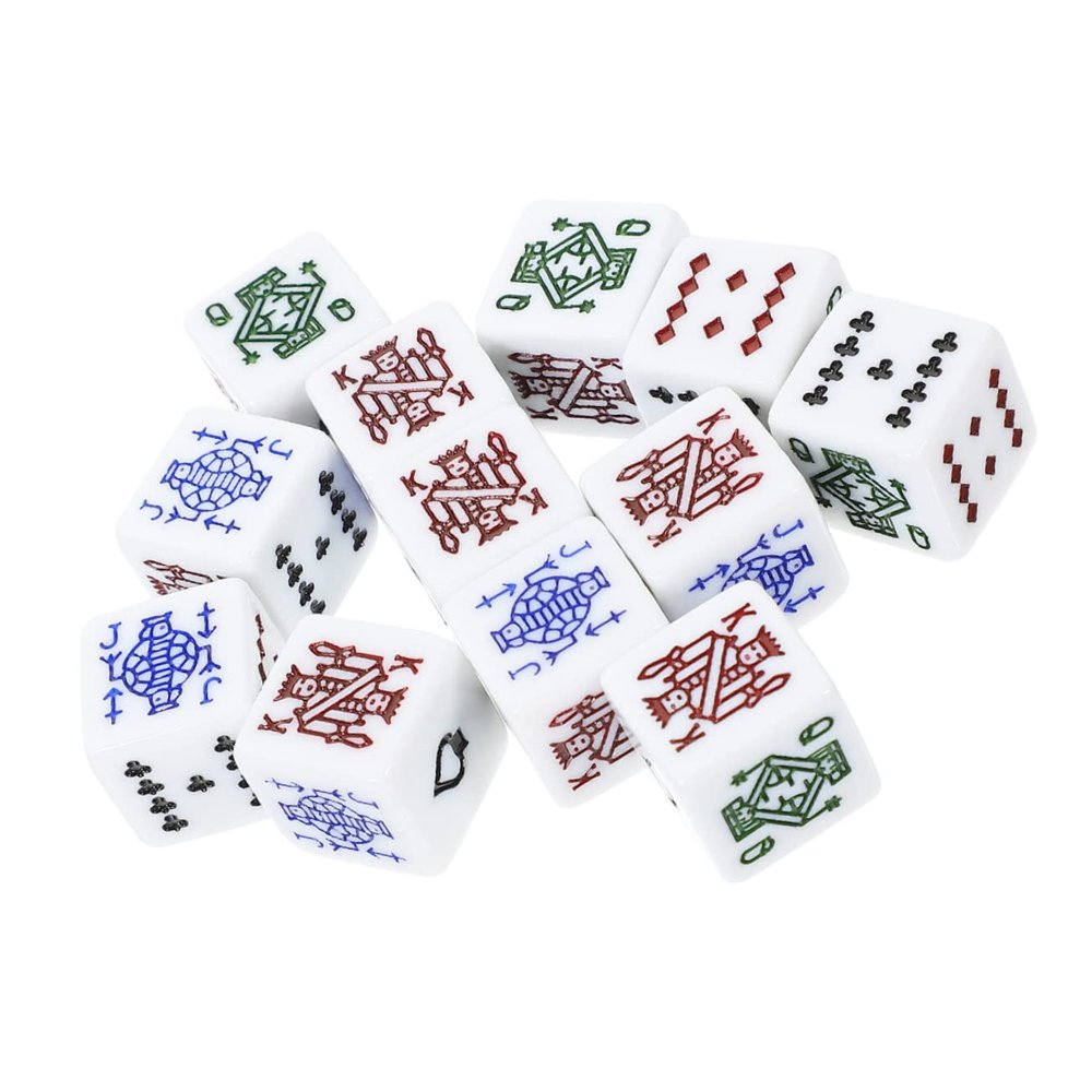 BESPORTBLE 16Pcs White Acrylic Poker Dice Portable Lightweight Game Props for Parties Bars Ktv Fun Bluffing and Card Games