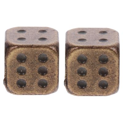 Abaodam 2pcs Vintage Rounded Corner Metal Dice Retro Number Dice for Board Games Party Props Smooth Game Accessories for Indoor Outdoor Use