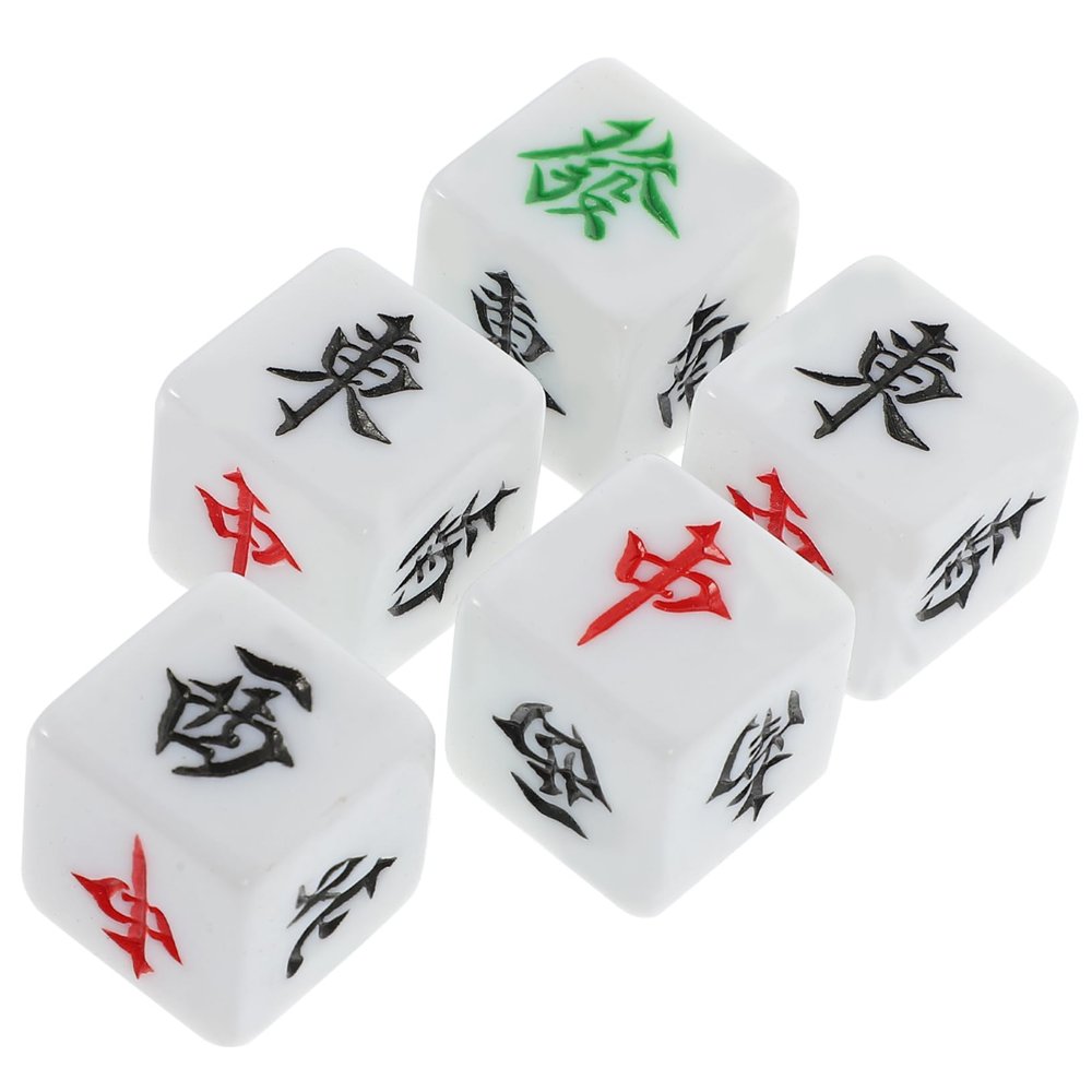 BESPORTBLE 5pcs Mahjong Dice Cubic Shape Portable Game Props for Home Party Bar Lightweight Board Game Accessories with Fine Workmanship