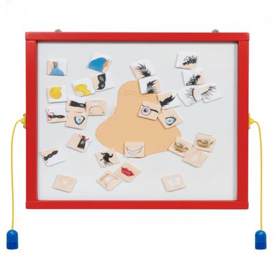 Playscapes Magnetic Toddler Activity Wall Panel Toy Interactive Wall Busy Board Melamine Frame & Acrylic Panel with 2 Wands Easy Installation, No Loose Pieces, Easy-to-Clean Tic Tac Toe, Red
