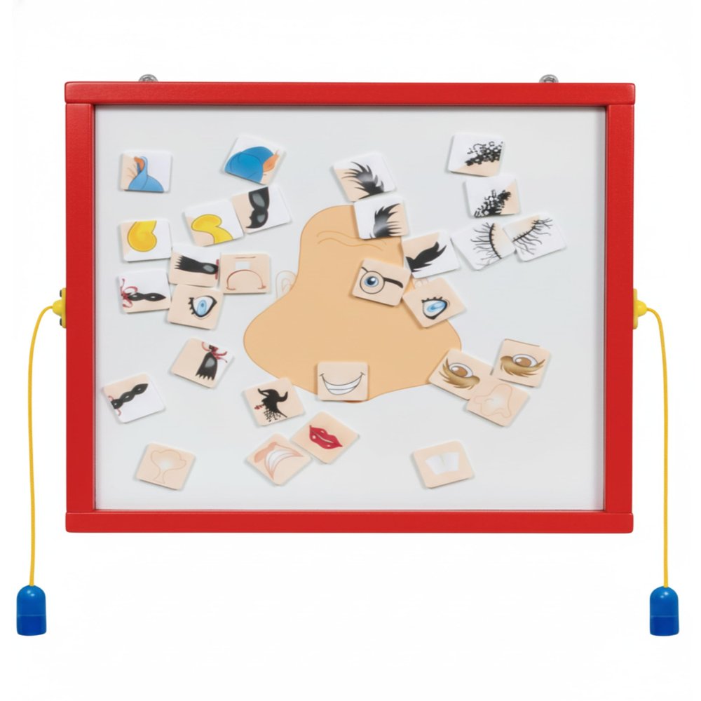 Playscapes Magnetic Toddler Activity Wall Panel Toy  Interactive Wall Busy Board  Melamine Frame & Acrylic Panel with 2 Wands  Easy Installation, No Loose Pieces, Easy-to-Clean  Tic Tac Toe, Red