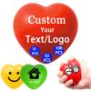 10/50/100 PCS Custom Stress Balls with Logo Text Personalized Stress Balls Bulk for Adults Relief Encouraging for Office,School,Events (Heart Stress Ball) view 1
