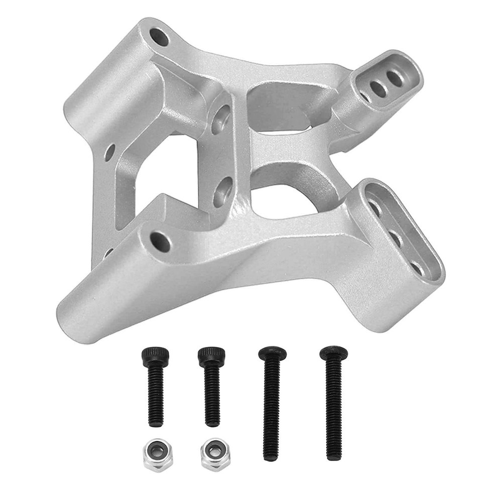 Aluminum Alloy RC Shock Tower for Losi Baja Rey - 1/10 Scale Front Shock Absorber Mounting Board, Durable Upgrade Replacement Part (Silver)
