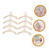 TOYANDONA 8pcs Miniature Wood Doll Clothes Hangers Doll Garment Hangers for Neat Wrinkle Storage Smooth Edges Protect Delicate Clothes Dollhouse Furniture Accessory view 4