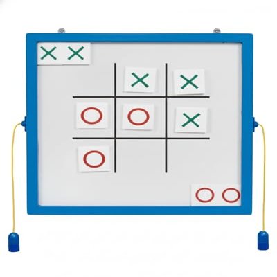 Playscapes Magnetic Toddler Activity Wall Panel Toy  Interactive Wall Busy Board  Melamine Frame & Acrylic Panel with 2 Wands  Easy Installation, No Loose Pieces, Easy-to-Clean  Tic Tac Toe, Blue