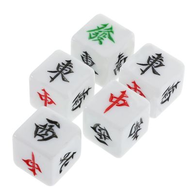 Abaodam 5pcs Acrylic Mahjong Dice Portable Wind Direction Dice for Board Games Entertainment Lightweight Party Home Ktv Bars