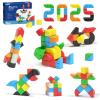 Hiwawind 84pcs Magnetic Blocks,Toys for 3 Year Old Boys & Girls, Sensory Toys for Kids with Autism, STEM Preschool Montessori Toys for Toddlers 3-5, Christmas Toys Birthday Giftsfor Grandkids view 1