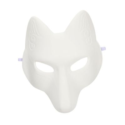 Abaodam DIY White Blank Fox Mask for Halloween Masquerade Cosplay Party Paintable Unpainted Fox Face Mask for Women and Handcrafted Costume Accessory Creative Craft Gift