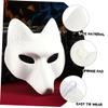 Abaodam DIY White Blank Fox Mask for Halloween Masquerade Cosplay Party Paintable Unpainted Fox Face Mask for Women and Handcrafted Costume Accessory Creative Craft Gift view 2