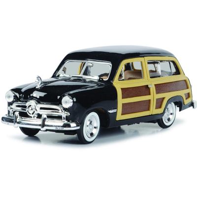 1949 Woody Wagon 1:24 Scale Diecast Model by Motormax Black and Brown 73260AC-BK