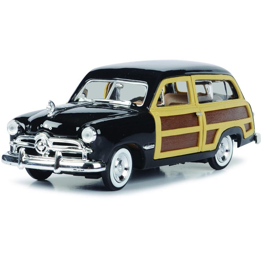 1949 Woody Wagon 1:24 Scale Diecast Model by Motormax Black and Brown 73260AC-BK