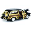 1949 Woody Wagon 1:24 Scale Diecast Model by Motormax Black and Brown 73260AC-BK view 3