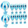 Unomor 10pcs Blue Hot Air Balloon Foil Balloons for Birthday Party Decorations for Photo Backdrop and Celebration Events view 1