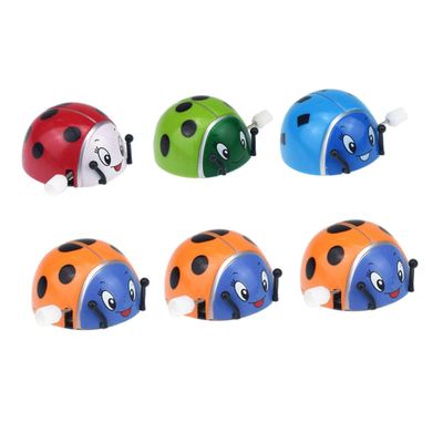 Healifty 6pcs Wind Up Ladybug for Plastic Clockwork Playthings with Non Powered Mechanism Random Colors Fun Party Favors and Educational Gifts Random Color