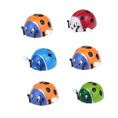 Beaupretty 6pcs Plastic Wind Up Ladybug for Clockwork Animals Fun Party Favor for Childrens Play and Easter Decoration Plastic Material Random Color