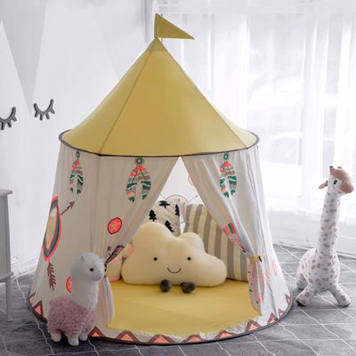 Acamina Play Tent for Kids,Space Rocket Ship TentChildren Pop Up Foldable Tents Playhouse Indoor Outdoor Games PartyBirthday Toy for Boys GirlsPrincess Prince Castle Teepee Gift (Yellow)