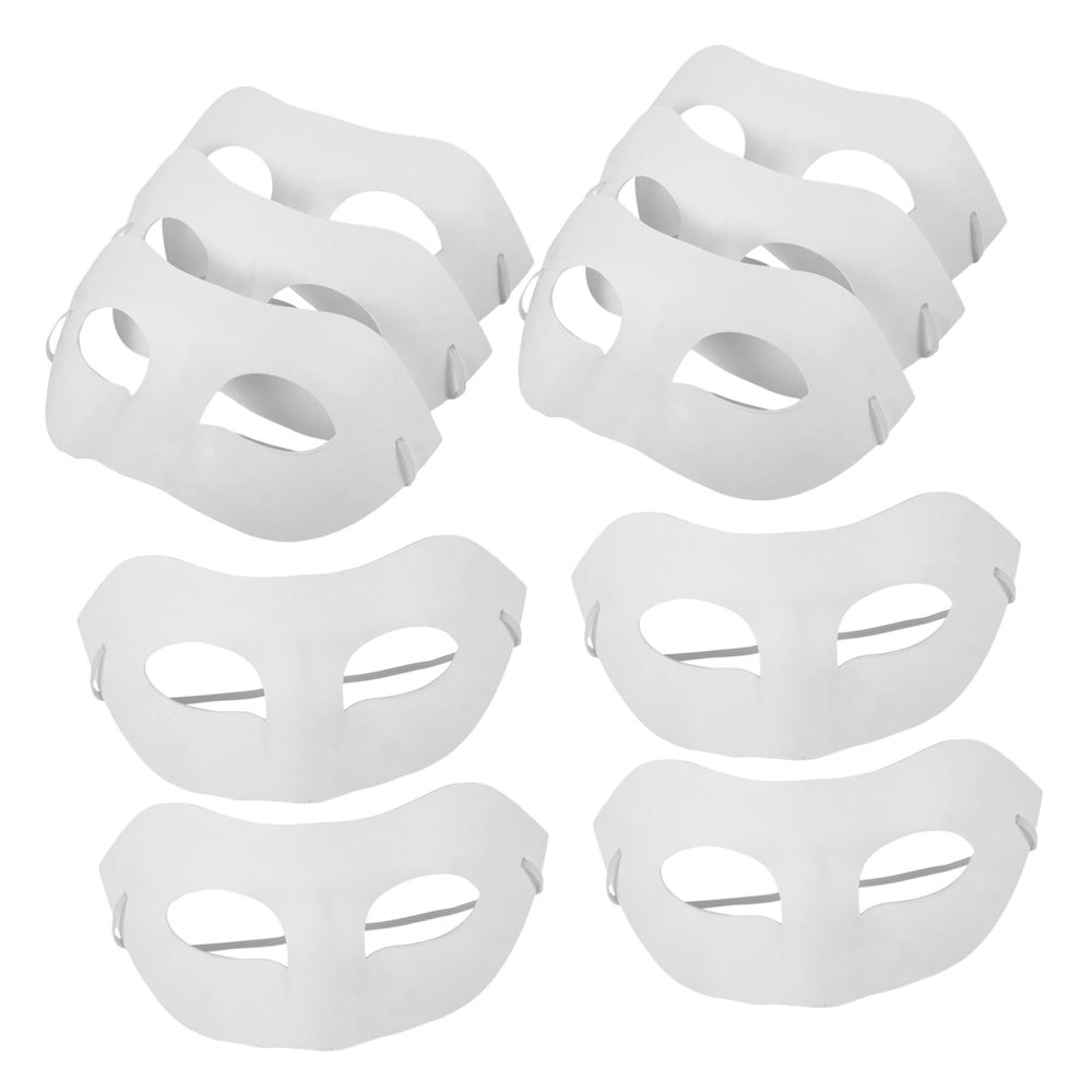 Abaodam 10pcs DIY Blank Paper Masks for Masquerade Cosplay Party Unpainted Lightweight Craft Masks for Art Decoration and Festival Creative Painting