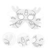 Beaupretty 6pcs DIY Blank Paper Masks for Painting Unpainted Half Face Craft Masks with Elastic Bands Safe Pulp Material for Creative Art Projects Halloween and Party Decor view 2