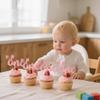 12 PCS Pink One Cupcake Decorations - Easter Bunny Theme Cupcake Toppers, Suitable for First Birthdays, Baby Showers, Girls' Birthday Party Cupcake Decor view 3