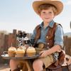 12 Pcs Cowboy "One" Cupcake Toppers, Western Cowboy Style Cake Decorations for Kids' 1st Birthday Parties,Dessert Table Cupcake Decor Supplies view 2