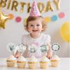 12 PCS Baby Showers Cupcake Toppers - Ink And Wash Floral Themed Cupcake Decor, Suitable for Baby Gender Reveal, Boys' And Girls' Birthday Party Cake Decorations view 2