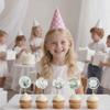 12 PCS Baby Showers Cupcake Toppers - Ink And Wash Floral Themed Cupcake Decor, Suitable for Baby Gender Reveal, Boys' And Girls' Birthday Party Cake Decorations view 3