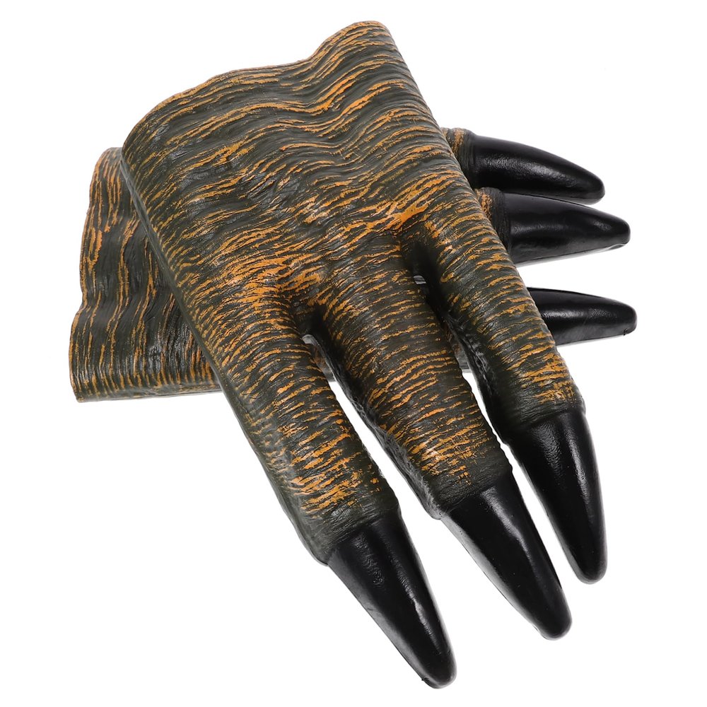 BESPORTBLE 2pcs Dinosaur Claws Realistic Soft Performance Gloves for Interactive Cosplay and Storytelling Green Claw Hand Puppets for Boys