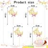 12 PCS Oh Baby Cupcake Decorations - Gold Glitter with Pink Bow Cupcake Toppers, Gender Reveal Theme, Baby Birthday Party Cupcake Decor Supplies view 4