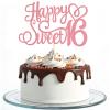 16th Birthday Cake Decoration, Sweet 16 Cake Topper Rose Gold Birthday Cake Topper Glittery for Sweet 16 Party Celebrations Celebrating Anniversary Party Decoration view 1