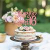 16th Birthday Cake Decoration, Sweet 16 Cake Topper Rose Gold Birthday Cake Topper Glittery for Sweet 16 Party Celebrations Celebrating Anniversary Party Decoration view 3