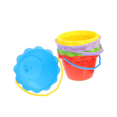 Beaupretty 5Pcs Bright Plastic Sand Buckets for Portable Small Beach Buckets for Creative Outdoor Sandbox Play Safe Material Random Color
