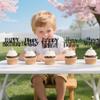 12 PCS Happy Birthday Cake Toppers, Black Glitter Celebration Cake Decor, Suitable Cake Decoration Supplies for All Ages view 3