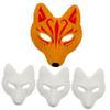 Beaupretty 4pcs White Fox Masks DIY Paintable Blank Masquerade Masks for Women Prom Party Kits for Hand Painting and Creative Costume Accessories view 1