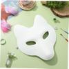 Beaupretty 4pcs White Fox Masks DIY Paintable Blank Masquerade Masks for Women Prom Party Kits for Hand Painting and Creative Costume Accessories view 4