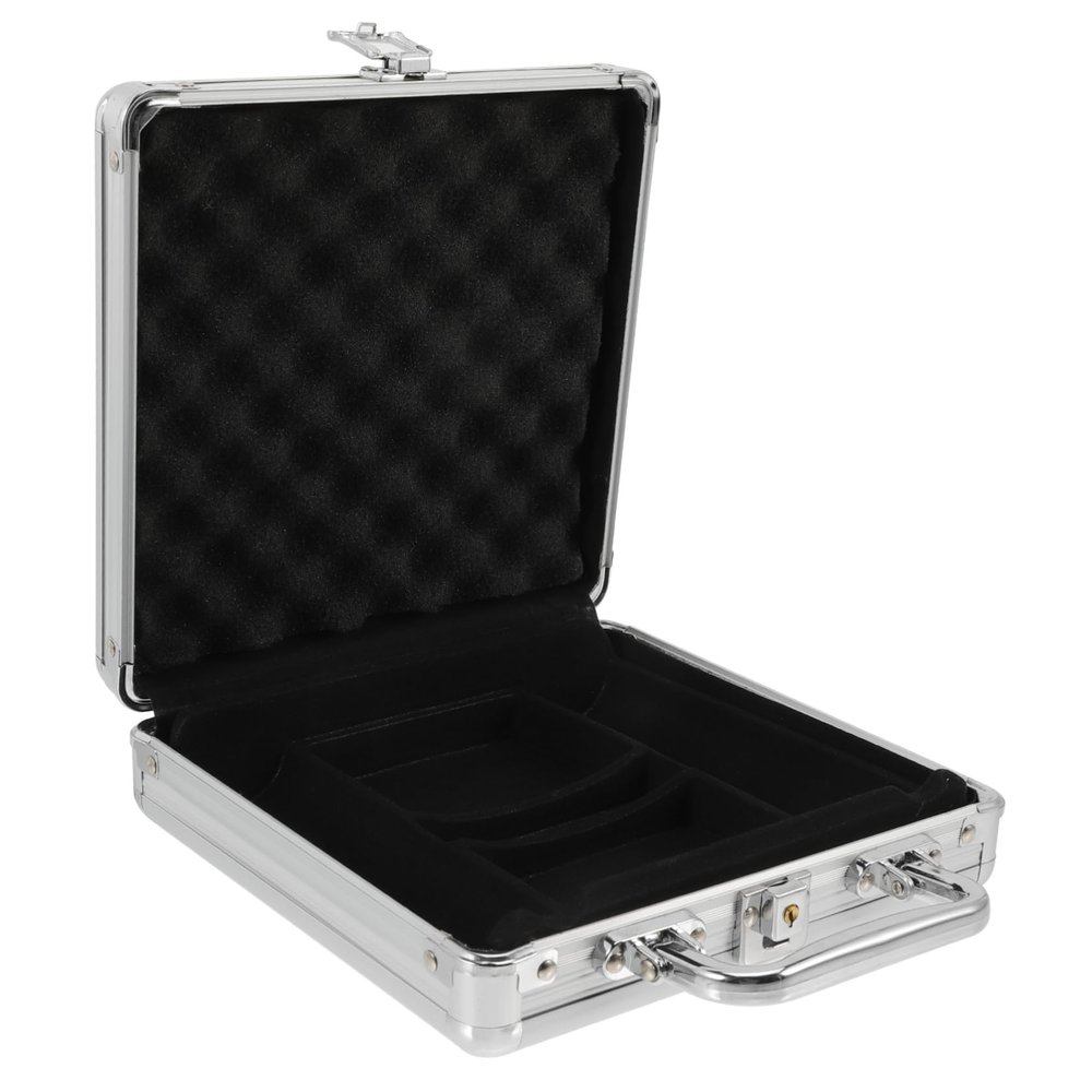 BESPORTBLE Alloy Poker Chip Case Large Capacity with Handle Storage Box for Poker Cards and Chips Safe Rounded Edges Carrying Case for Blackjack
