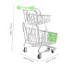 TOYANDONA Miniature Double Layer Supermarket Cart Alloy and Abs Small Shopping Trolley Home and Office Decor Holidays and Parties view 2