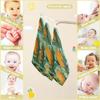 CUPADA 5 Pack Baby Washcloths Muslin Face Towels Corn Leaves Pattern Blue Absorbent Burp Wash Wipes Soft Towel for Newborn Infant view 4