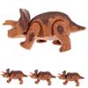 Abaodam 4Pcs Wind Up Dinosaur Triceratops Brown Clockwork Spring Walking for Boys Safe Smooth Surface view 1