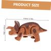 Abaodam 4Pcs Wind Up Dinosaur Triceratops Brown Clockwork Spring Walking for Boys Safe Smooth Surface view 2